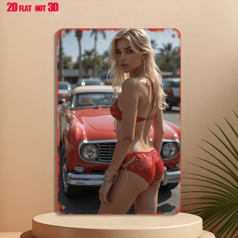 Retro Metal Tin Sign Sexy Woman Wall Art Home Decor 8x12 Inch 20x30 cm