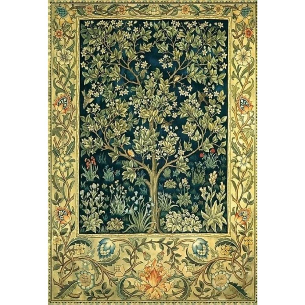 French Botanical Forest Print Carpet Nature Inspired Rug Elegant Floral Design Mat Vintage Style Rugs Bedroom Living Room Decor