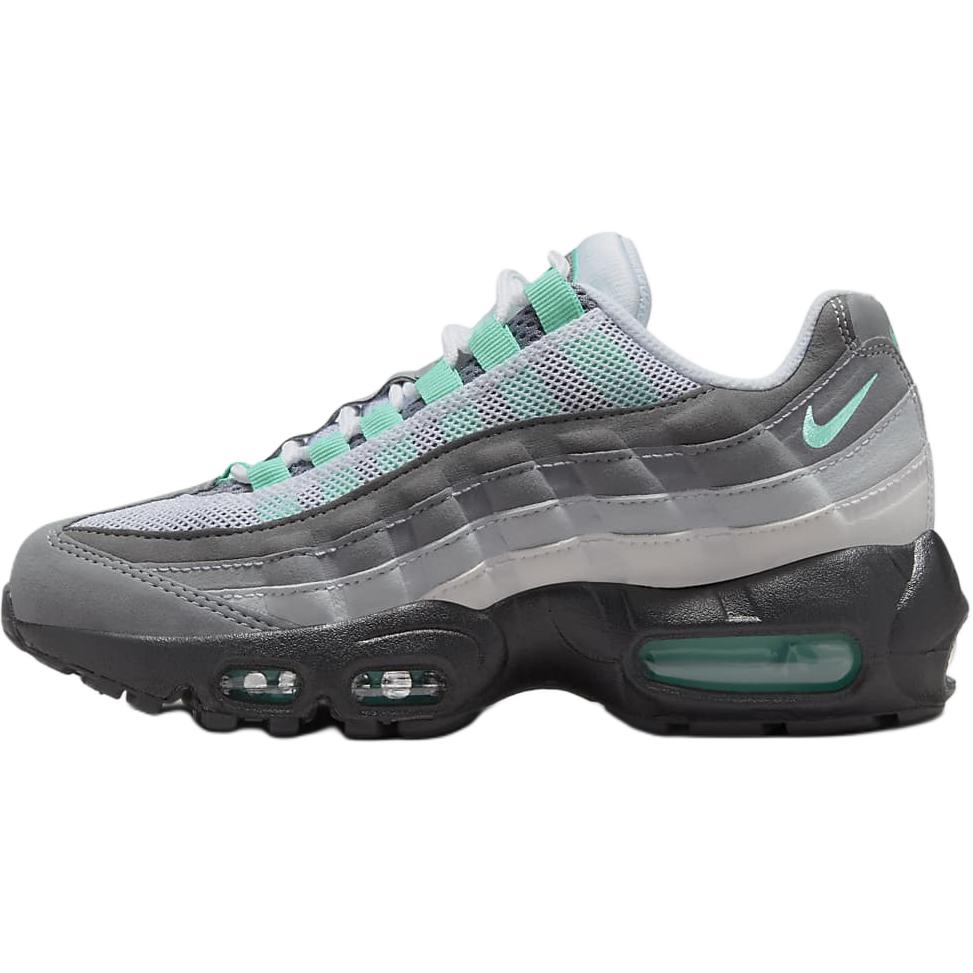 Nike Baskets Air Max 95 GS Hyper Turquoise Enfant Gris Blanc Gris Fer HV2538-100