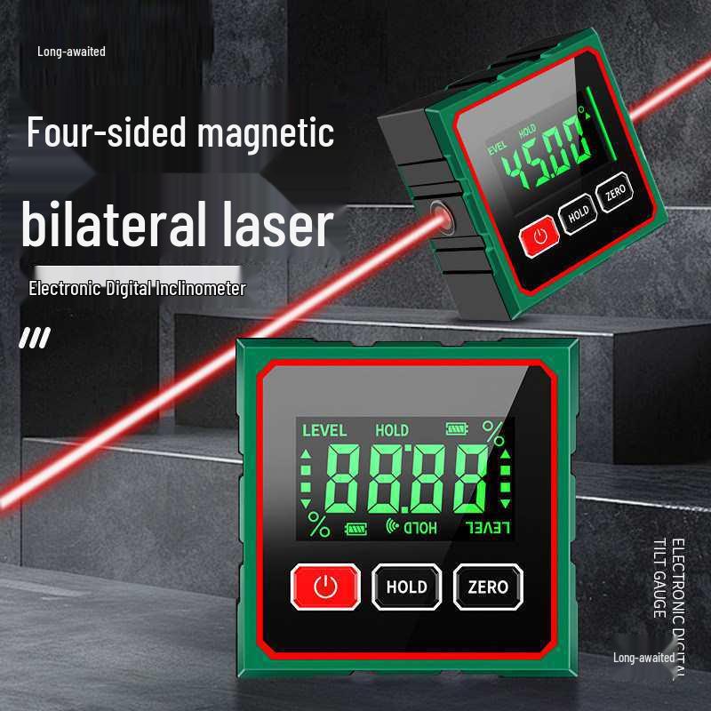 Multi-Functional Laser Inclinometer with Infrared Digital Display and Magnetic Level