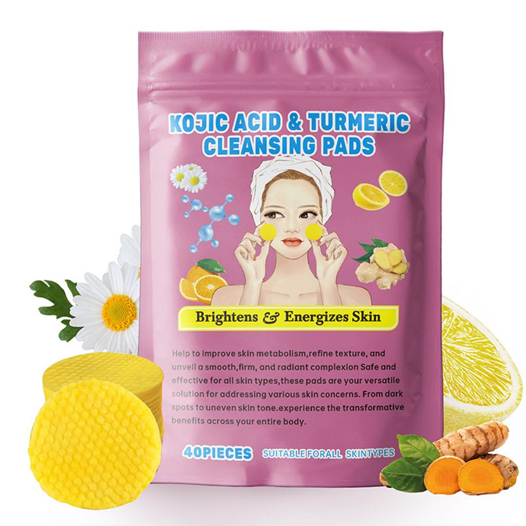 Cleansing Pads, Kojic Cleansing Pads Helps Balance Skin Oil And Water Hydrating Remove Excess Keratin From The Body'S Skin(40PC/30ml)