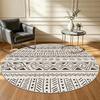 Black White Zebra Pattern Geometric Round Carpets Soft Home Decor Washable Non-Slip Bedroom Rug for Living Room Lounge Floor Mat