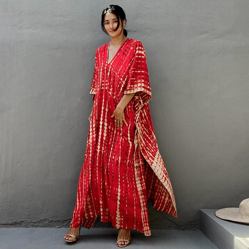 Dámské bikiny zahalovací plavky plážová maxi zavinovací sukně Sarong Kimono Kaftan Dressn