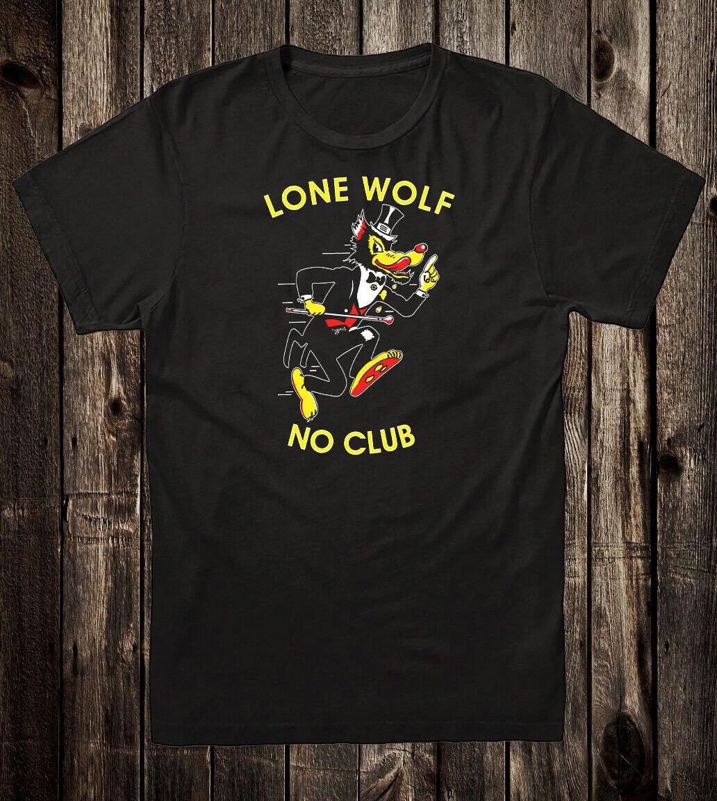 

Retro Novelty Tee T Shirt Hot Rod Drag Race Chopper No Club Lone Wolf S