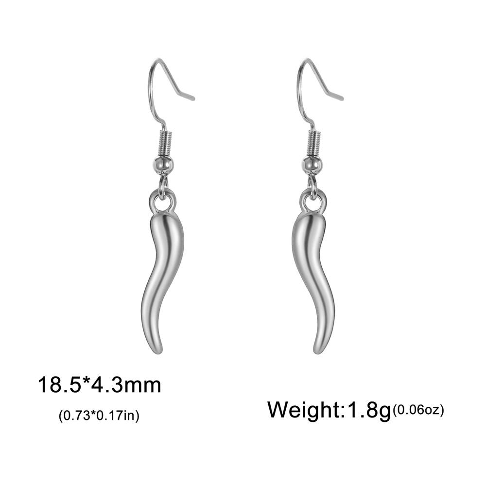 

My Shape Lucky Italian Horn Earrings for Women Girls Stainless Steel Hoop Earring Drop Earrings Jewelry Lucky Amulet Gifts Kids