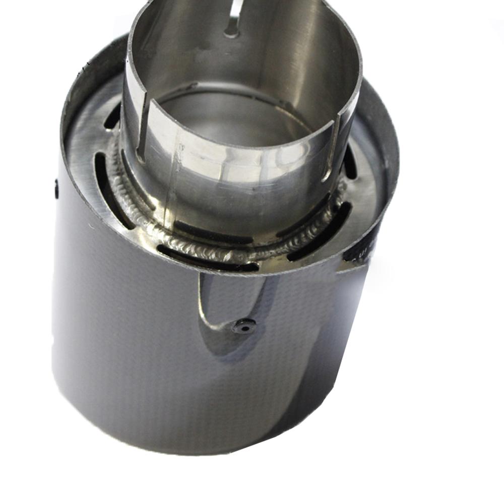 1pcs Car Carbon Fiber Exhaust Tip Muffler Pipe Universal Pipes Tail 63mm 2.5"Inl
