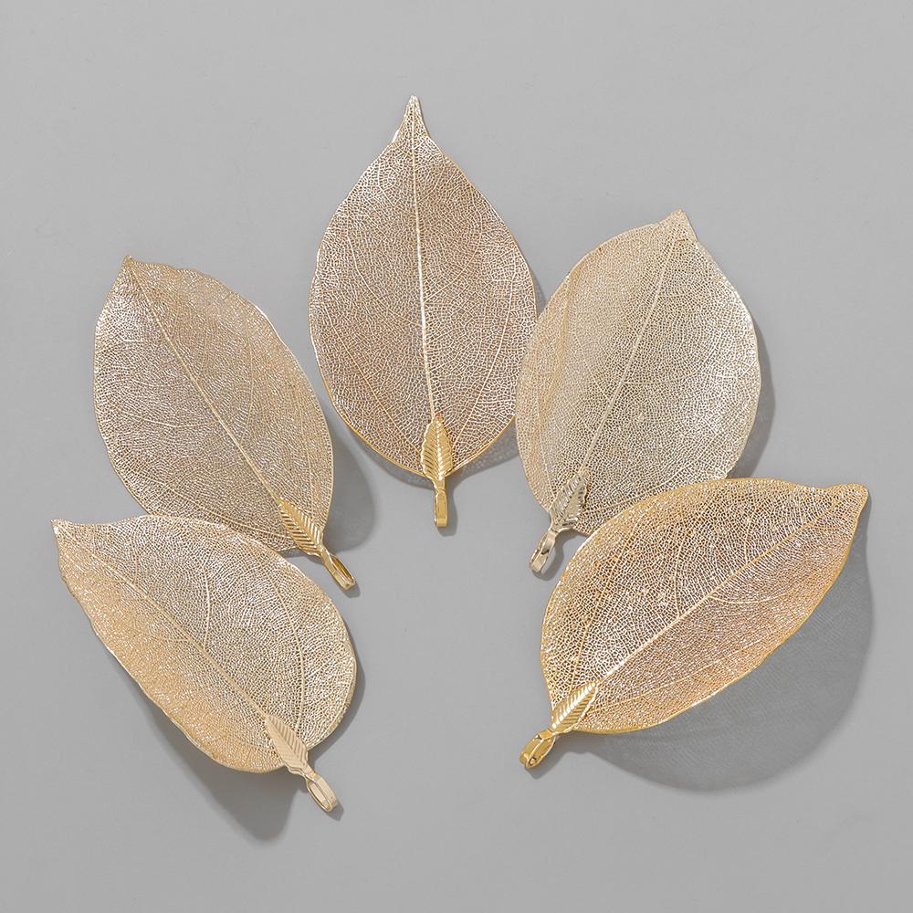 5pcs Fashion New Leaves Metal Pendants Unique Sweater Leaf Vein Pendant DIY Necklace Earring Accessory Fine Jewelry Handmade