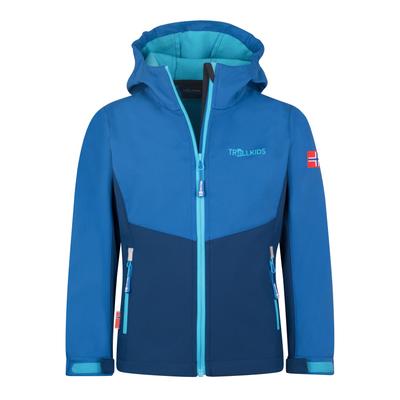Trollkids Kristiansand Softshell Jacket Alpine Blue/dark Indigo/pool Blue (320-144)