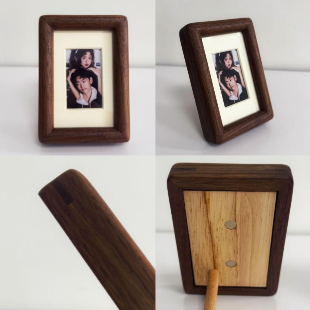 Black Walnut Solid Wood Photo Frame Magnetic Mortise Tenon Design Easy Replace Photo Living Room Photo Wall Art Painting Display