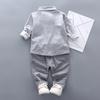 Kinder Langarm Anzug 2-teiliges Set 0-5 Jahre Baby Junge Revershemd mit Krawatte