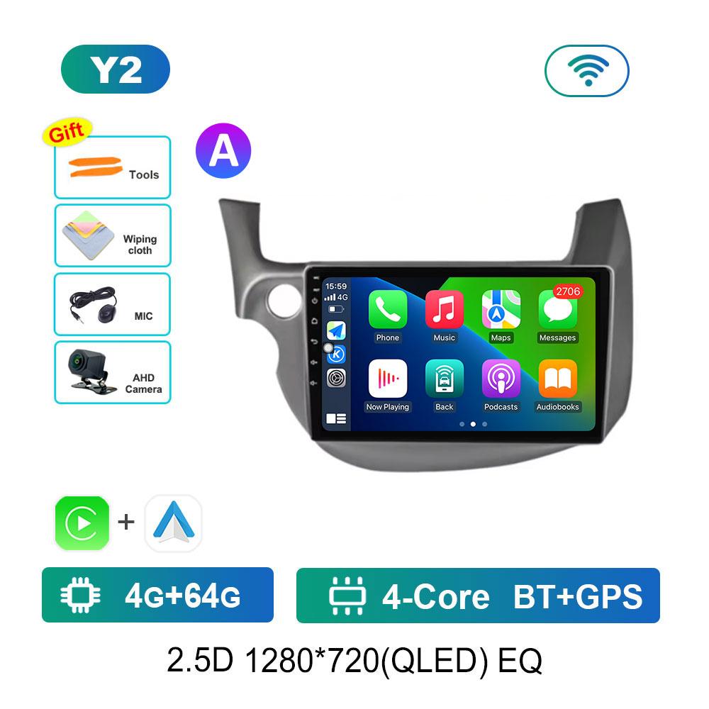 Bluetooth DSP Stereo Car Video Multimedia Player for HONDA FIT JAZZ 2008 - 2013 WiFi Android System 4G GPS QLED Touch Screen