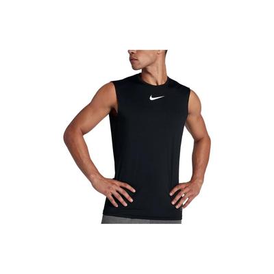 Regata Sem Mangas de Treino de Basquete Masculina Pro Ajustada com Estampa de Logo Sólido Tops Pretos 838088-010