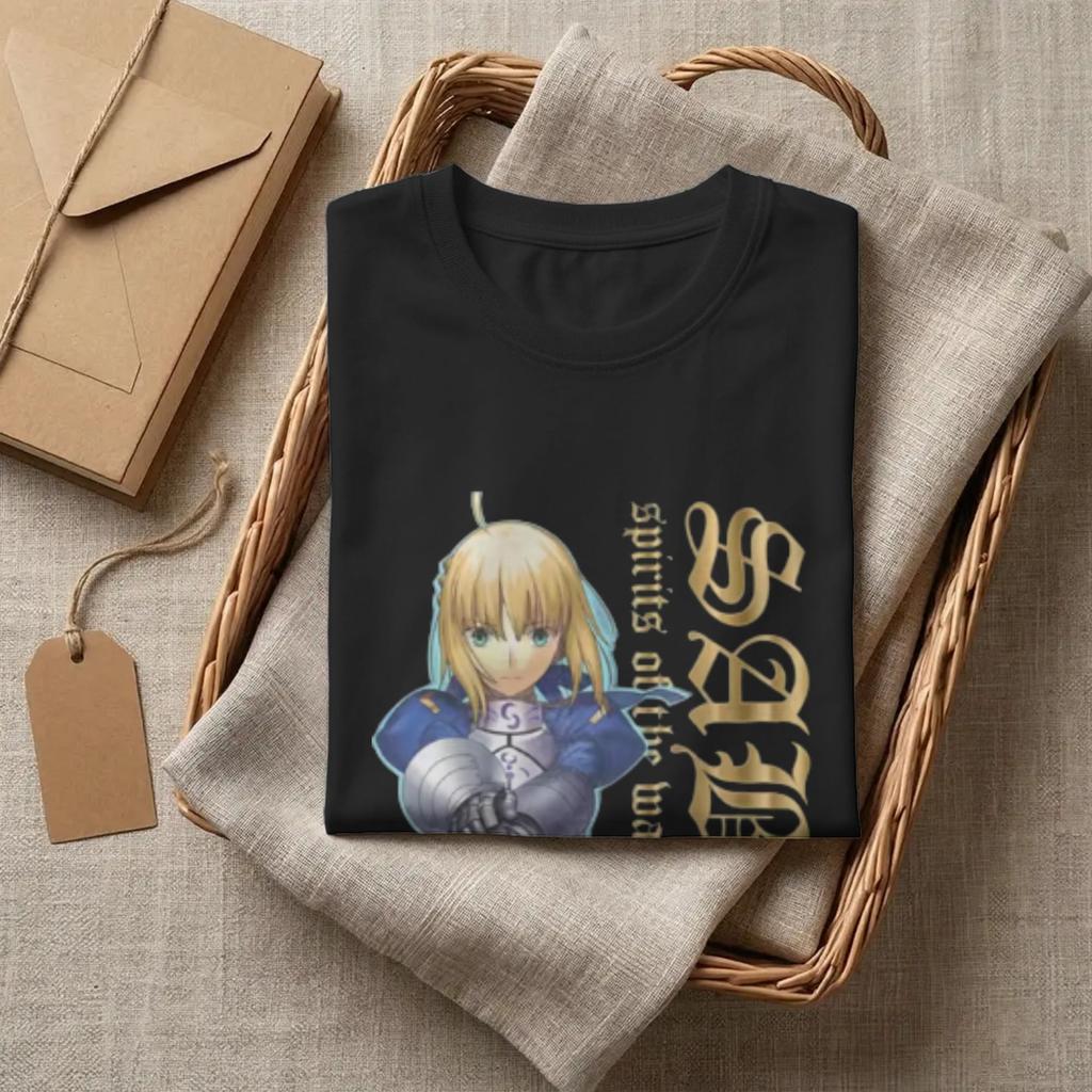 Fate Stay Night Saber Alter T Shirts 100 Cotton Vintage TShirts O Neck Tee Shirt Short Sleeve Clothing Gift Idea
