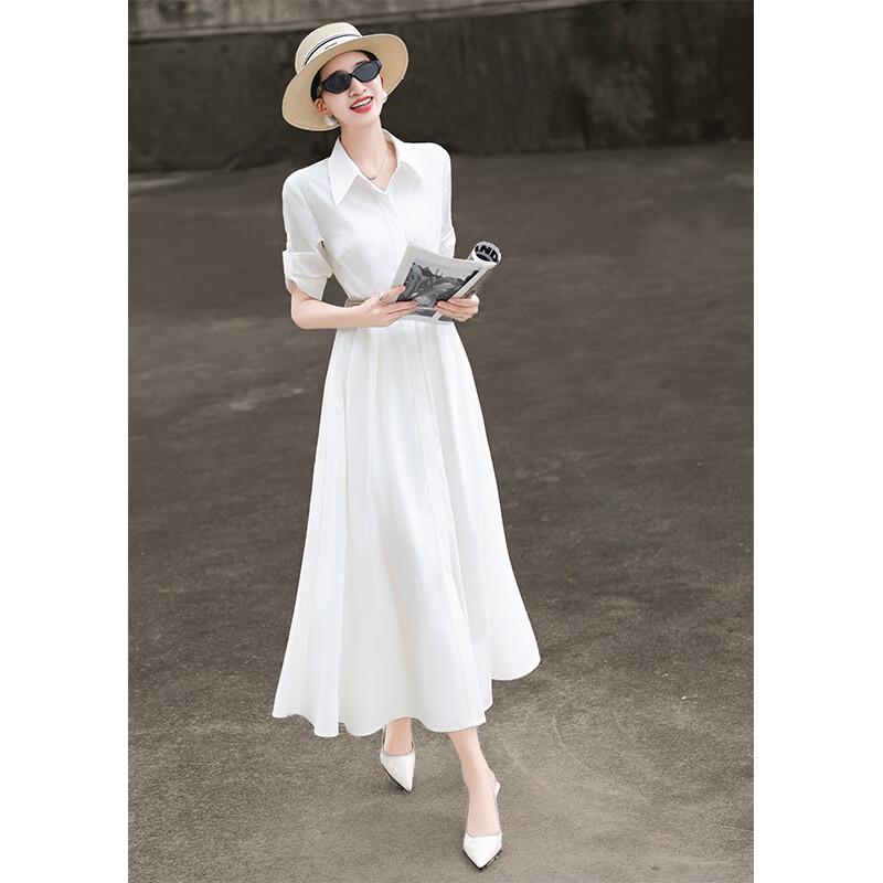 

Women s White Commuter Shirt Dress 2026 Summer Collection M