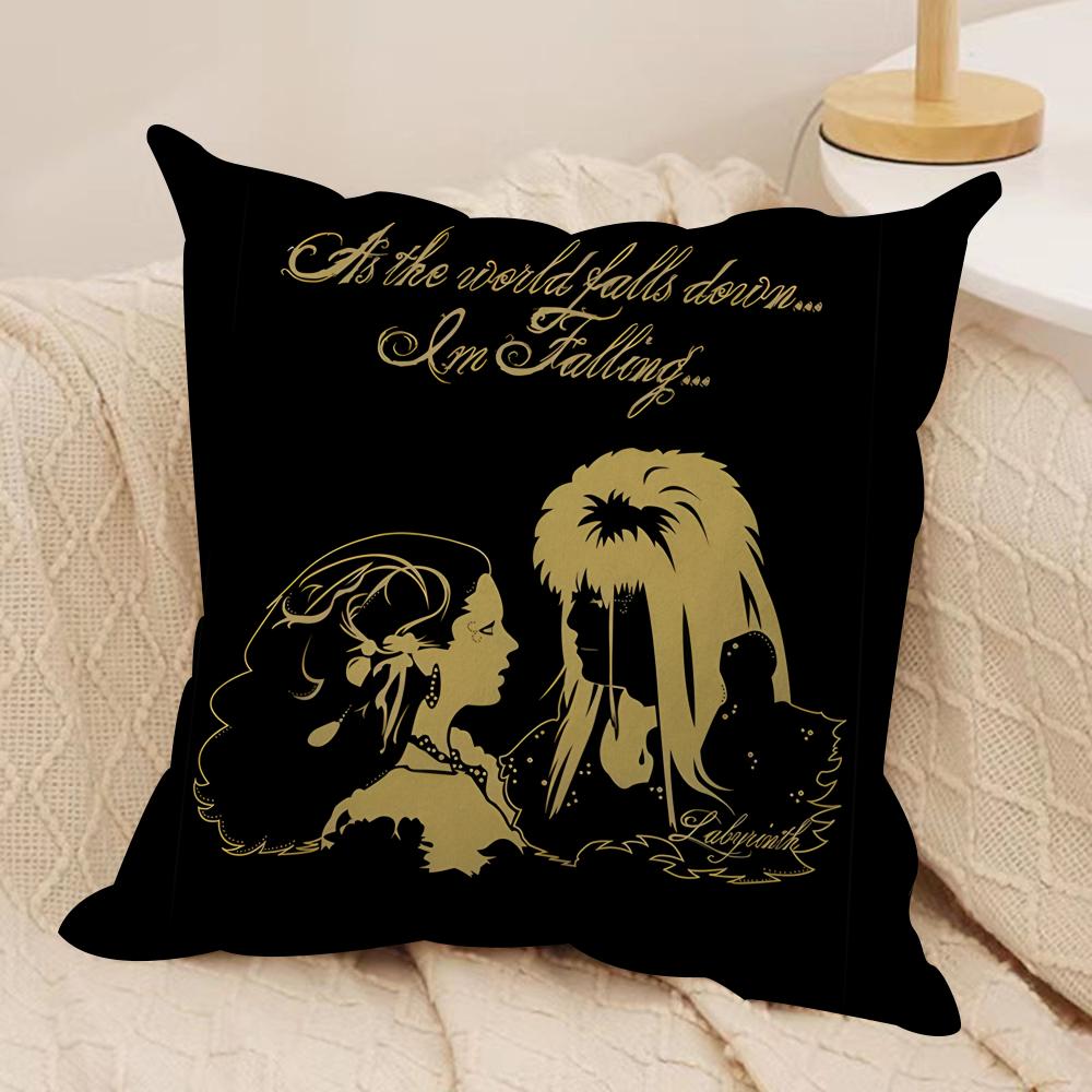 Fantasy Film LLabyrinth Cushion Cover Silky Short Plush Invisible Zipper Dustproof Sofa Pillow Case for Home Decor