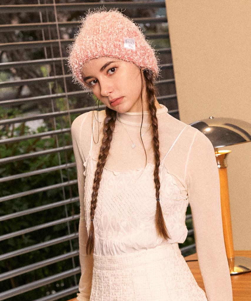 Elkebeullum Lumpy Pink Beanie