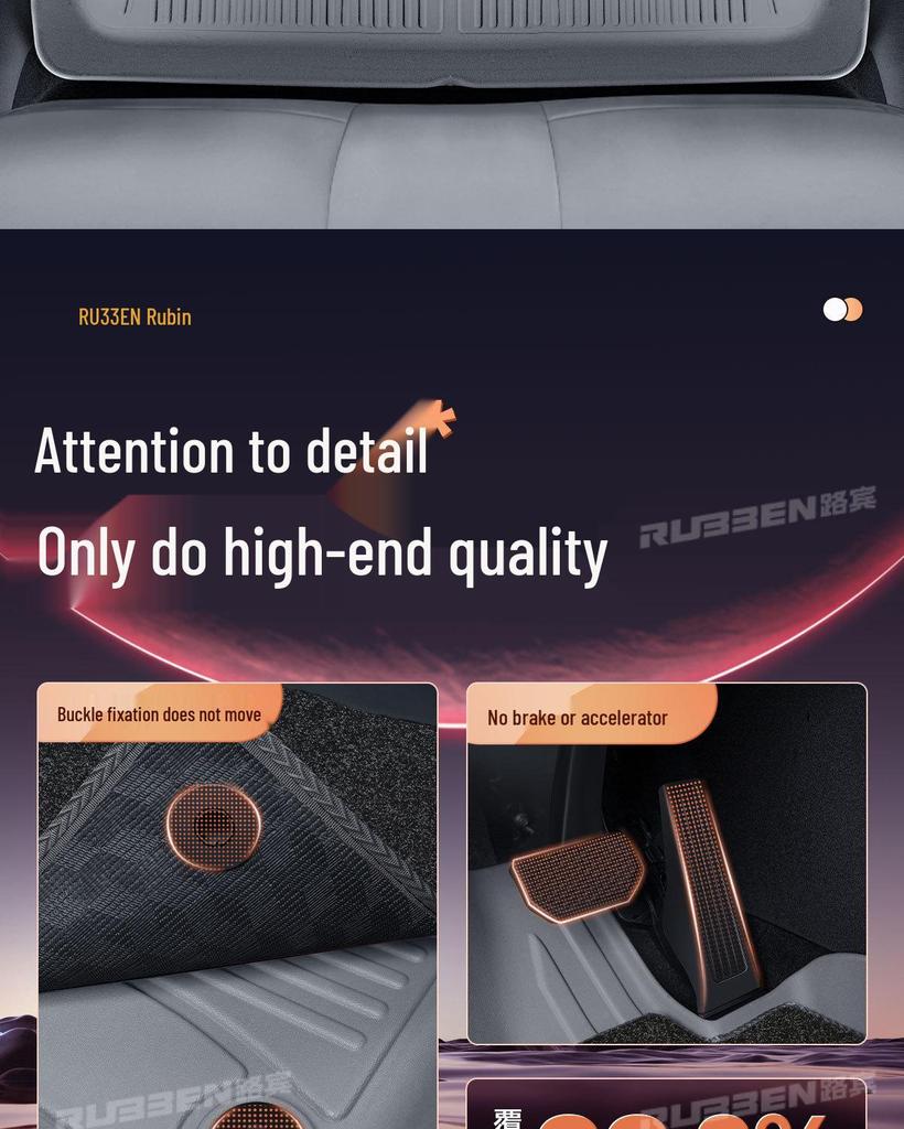 Geely Galaxy A7 Smoke-Gray TPE Full-Coverage Floor Mats, Waterproof Interior Accessories