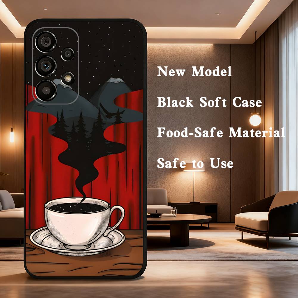 Twin Peaks Art Phone Case For Samsung Galaxy A73,31,32,72,41,53,52,71,22,5G,Note,J7,8,9 Soft Black Silicone Cover