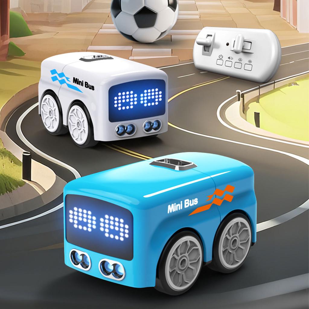 Control Gesture Sensing Induction Mini Bus Auto-Follow Line Tracking with Soccer Magic RC Mini Bus for Boys Birthday Toys Gifts