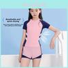 Childrens Swimsuit Girls Twopiece Swimwear Polyester Material With Ruffle Skirt For Water Play And Pool Fun