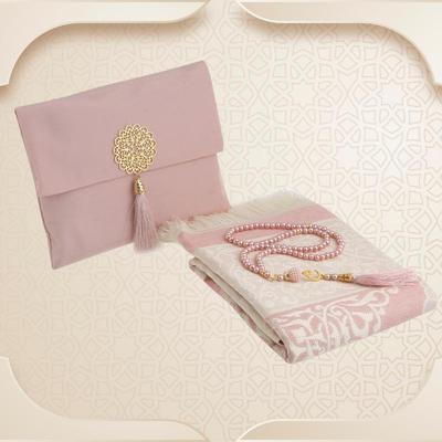 Tapis de prière musulman avec tasbih et sac portable, ensemble cadeau islamique tapis doux, sajadah turc pour le Ramadan, l'Aïd, le Hajj, le voyage, la prière