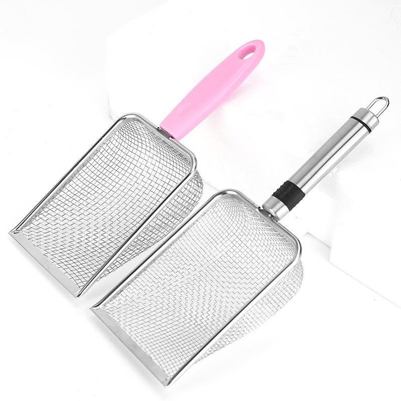 Large Stainless Steel Fine Mesh Cat Litter Scoop - Bentonite Waste Picker Cleaning Tool