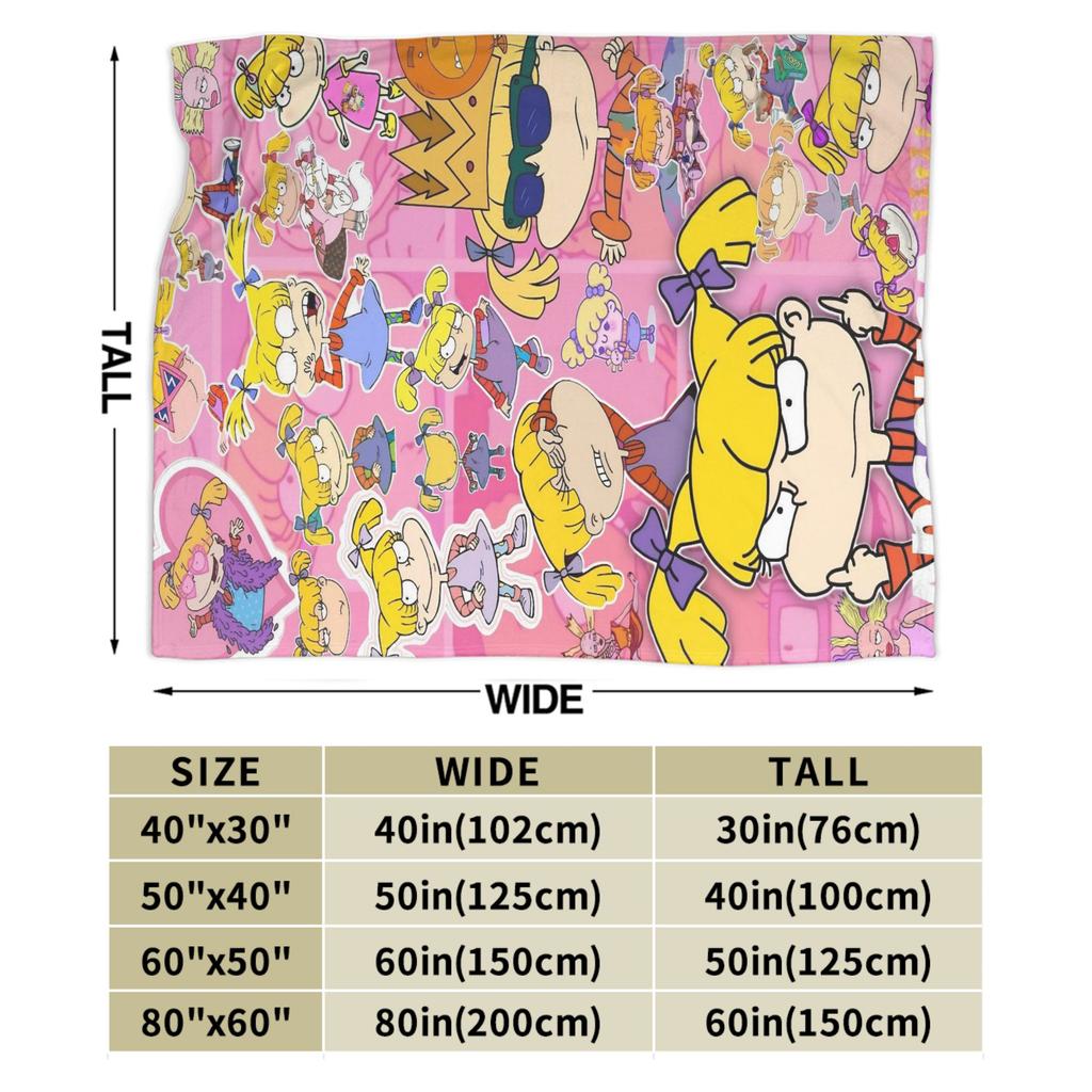 Rugrats Angelica Pickles Pattern Blanket Soft Fluffy Plush Throw Blanket For Living Room Camping Flannel Bedspread Bed Cover