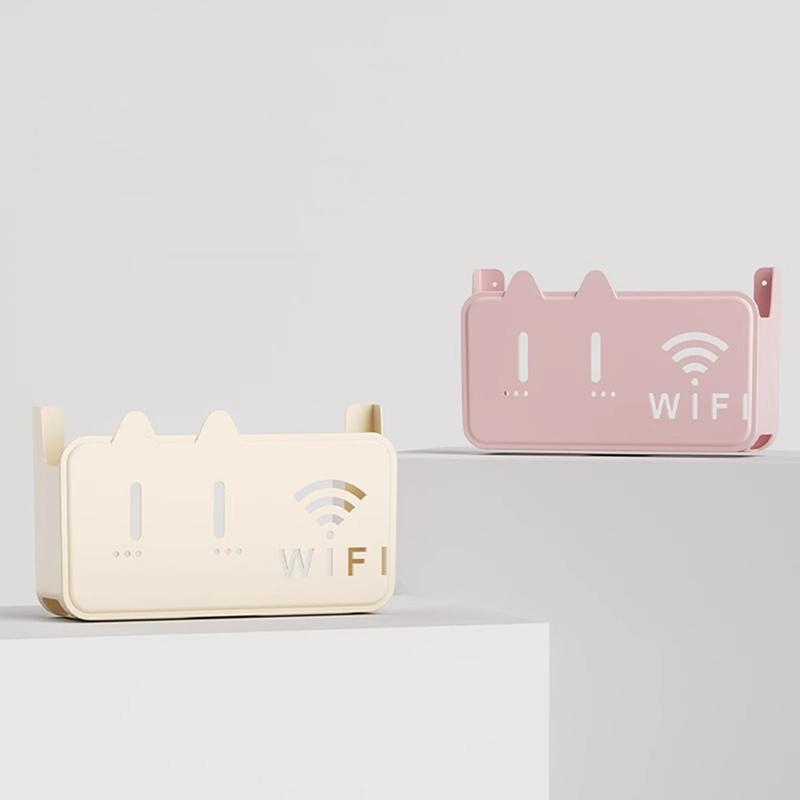 1Pc Wall Hanging Wireless Wifi Router Shelf Storage Box Abs Plastic Organizer Box Cable Power Bracket Organizer Box Home Decor