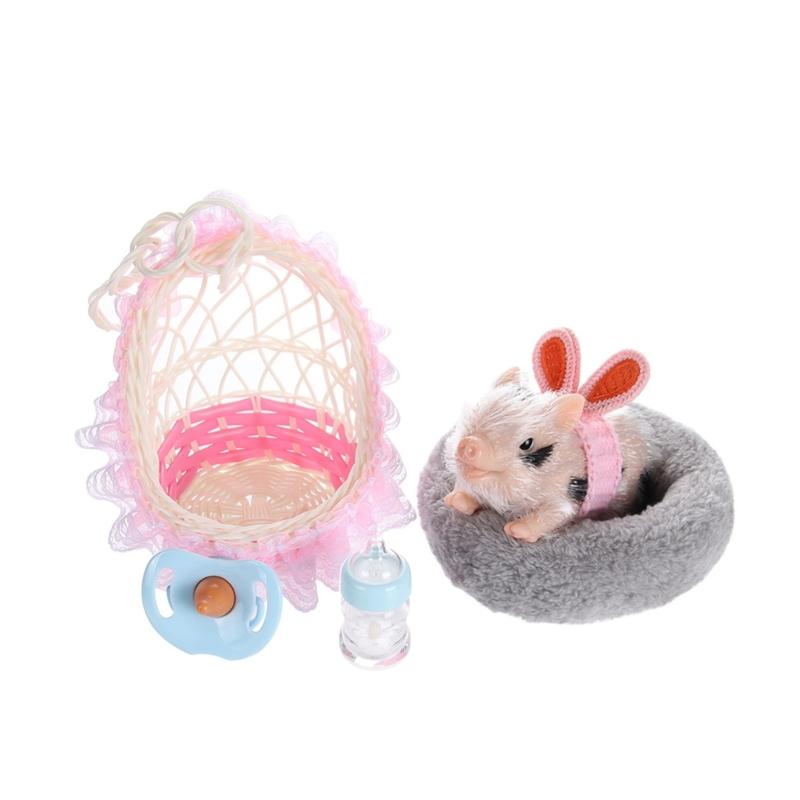 

Miniature Reborns Pig Doll Figurine 5PCS Sensory Animal Figure Doll Nursing Toy For Children Indoor Outdoor Pretend Play