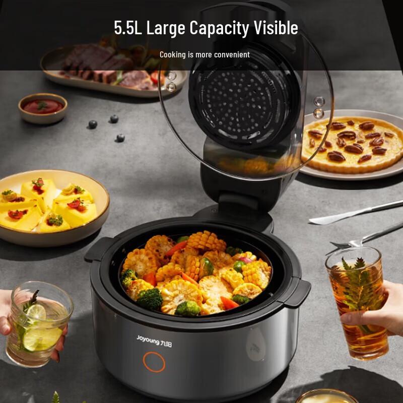Joyoung 5.5L Space Air Fryer with Visible Window CN plug (adapter included)