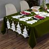 Vintage Christmas Rectangle Table Cloth Tree Star Reusable Christmas Tablecloth Decor for Holiday Dining Room Table Decoration
