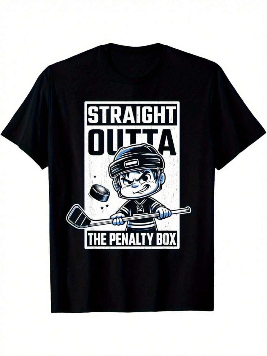 Youth Hockey TShirt Straight Outta The Penalty Box Funny Boys Youth Hockey TShirt Black With S