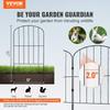 Garden Fence, No Dig Fence 24''(H)x13''(L) Animal Barrier Fence, Underground Decorative Garden Fencing with 2 Inch Spike Spacing, Metal Dog Fence for