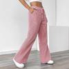 Women's Striped Wide Leg Pants Drawstring Waist Loose Fit Casual Trousers