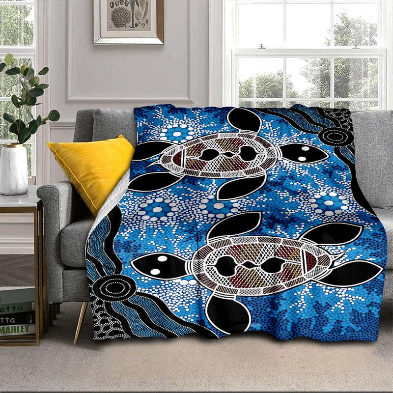 Australian Aboriginal Style Blanket Flannel Blanket Throw Blanket Sofa Cover Blanket Soft Premium Blanket Picnic Blanket Tv Blanket Gifts