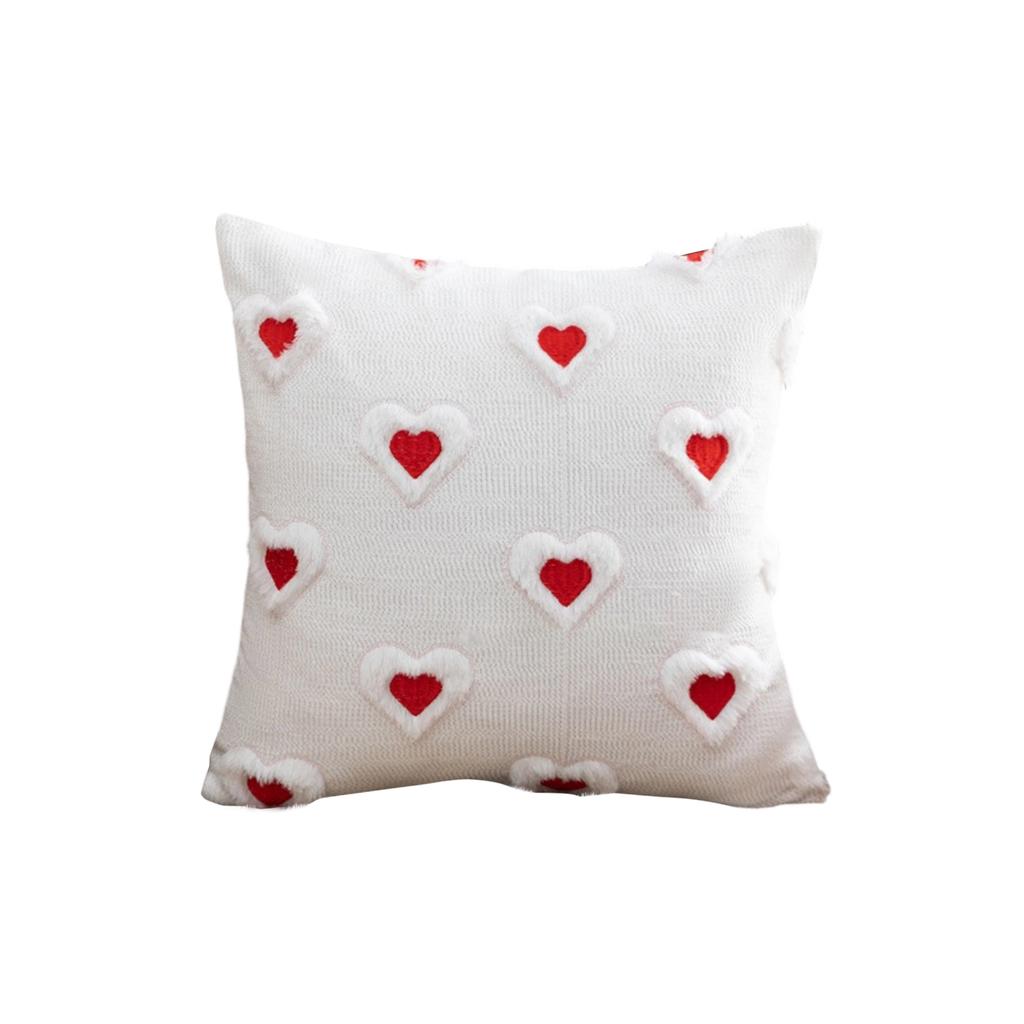 Valentine's Day Love Heart Throw Cover Faux Love Covers Soft Plush Cushion Case Decoration For Sofa Couch Home Decor