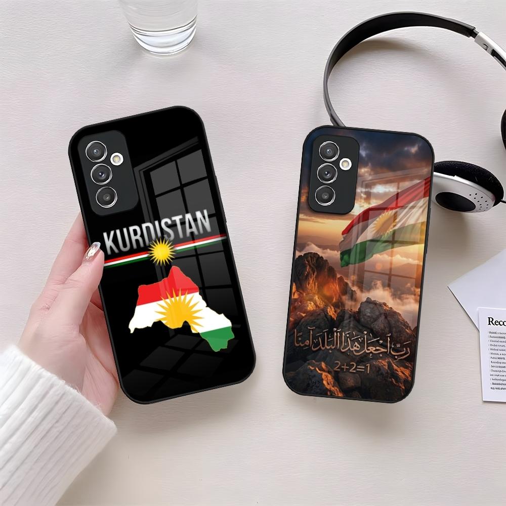 Kurdistan Flag COOL Logo Phone Case Glass For Samsung S24 S26 S23 S20 S25 S21 S22 Ultra Fe Plus A05 A06 A16 A26 A36 A56 Coque