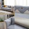 Lambswool Sofa Cushion Non-slip Leather Sofa Cover Cover Simple Winter Warm Thick Plush Cushion Cover Cloth