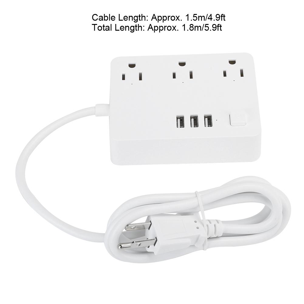 

Desktop Smart Fast Charging Power Strip with 3 Outlet 3 USB Ports