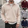 Men's Double-Sided Fleece Half-Zip Turn-Down Collar Casual Sweatshirt Jacket.