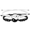 2022 New Best Friend Bracelets for 2 Matching Yin Yang Adjustable Cord Bracelet for Bff Friendship Relationship Boyfriend Girlfr
