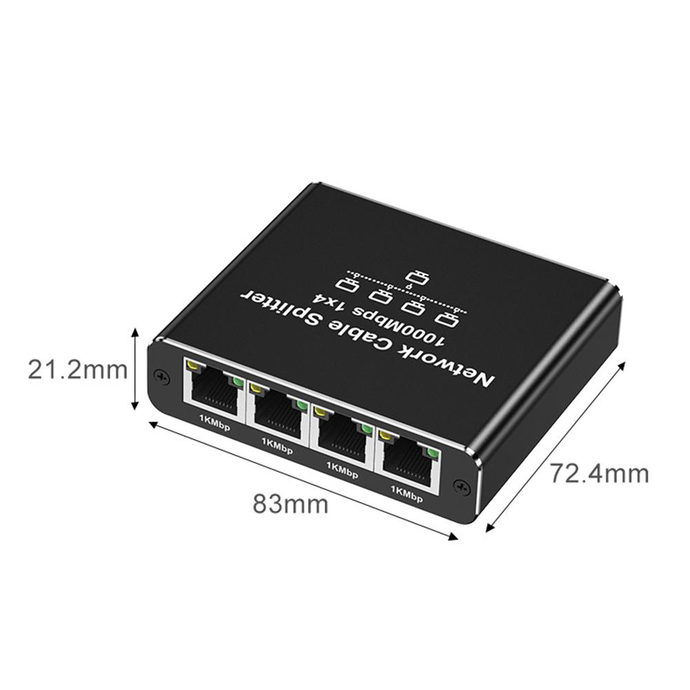 1 To 4 Gigabit Ethernet Splitter 4 Devices Simultaneously Networking 1000Mbps Internet Splitter Adapter for Cat5/5e/6/7/8 Cable