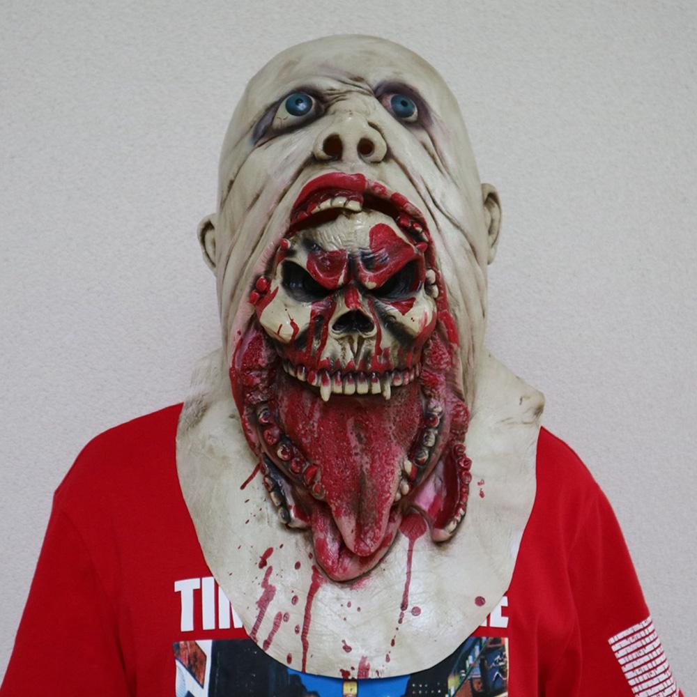 Halloween Charlie Latex Mask Scary Mask Full Head Face Breathable Halloween Mask Horrible Mask Disgusting Face