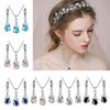 Stylish Jewelry Set Teardrop Dangle Earrings Trendy Drop Earrings Elegant Pendant Necklace Alloy Material for Daily Wear