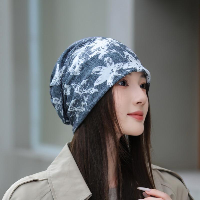 Printed Pullover Hat, Women's Pullover Hat, Double-layer Thin Confinement Hat, Bald Hat, Windproof Cycling Hat, Nightcap, Scarf Cover.