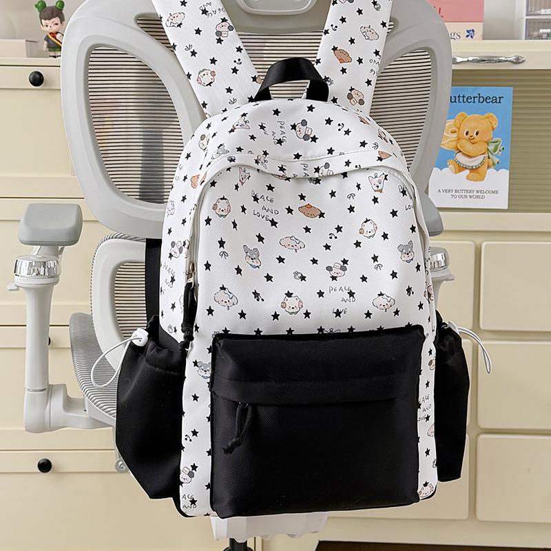 Schoolbag Korean Version Ins Cute Casual Backpack Large Capacity Cute Graffiti Junior High School Schoolbag Female Sweet Versatile Backpack
