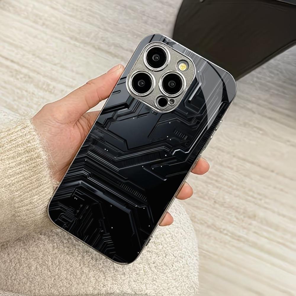Mechanical feeling fashion phone cases carcasa Smartphone Glass Phone Case for iPhone 17 16 15 14 13 12 11pm Pro Plus fundas