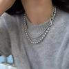 Split 8-button Double-layer Stacked Neck Chain Temperament High-end Pearl Sweater Chain Light Luxury Niche Collarbone Chain Accessories