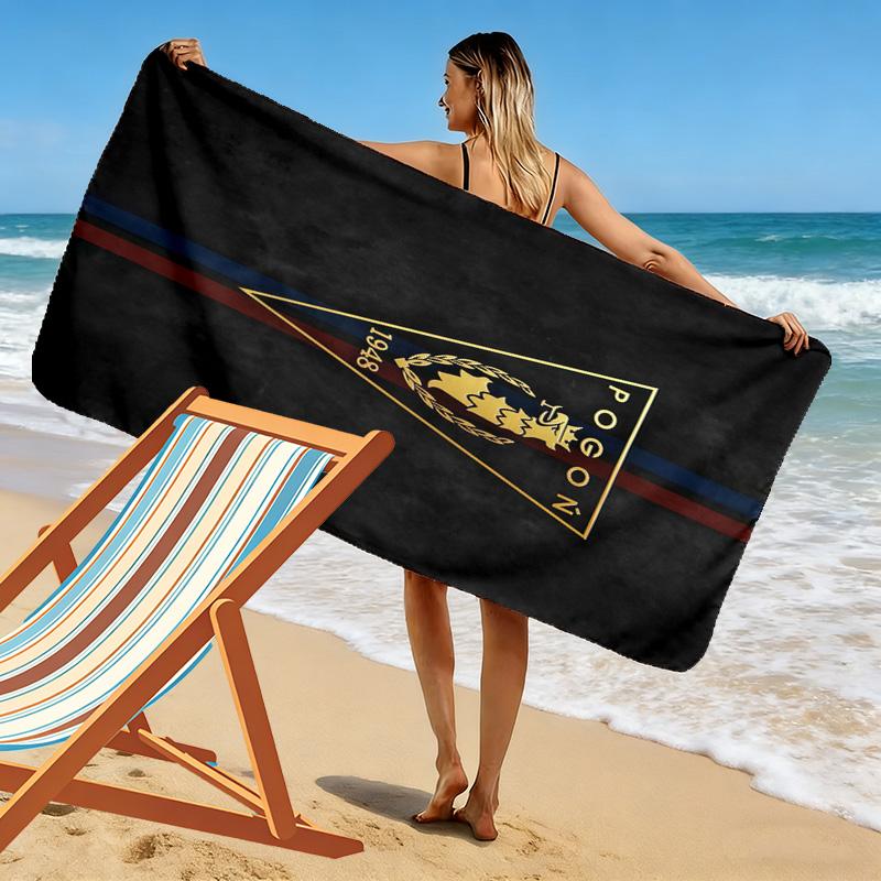 Pogoń Szczecin Print Beach Towel, Large Soft Quick Dry Towel for Beach Camping Swimming