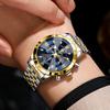 BINBOND Luxury Men's Watches Date Chronograph Stainless Steel Quartz Watch Waterproof Luminous Fashion Man Wristwatch